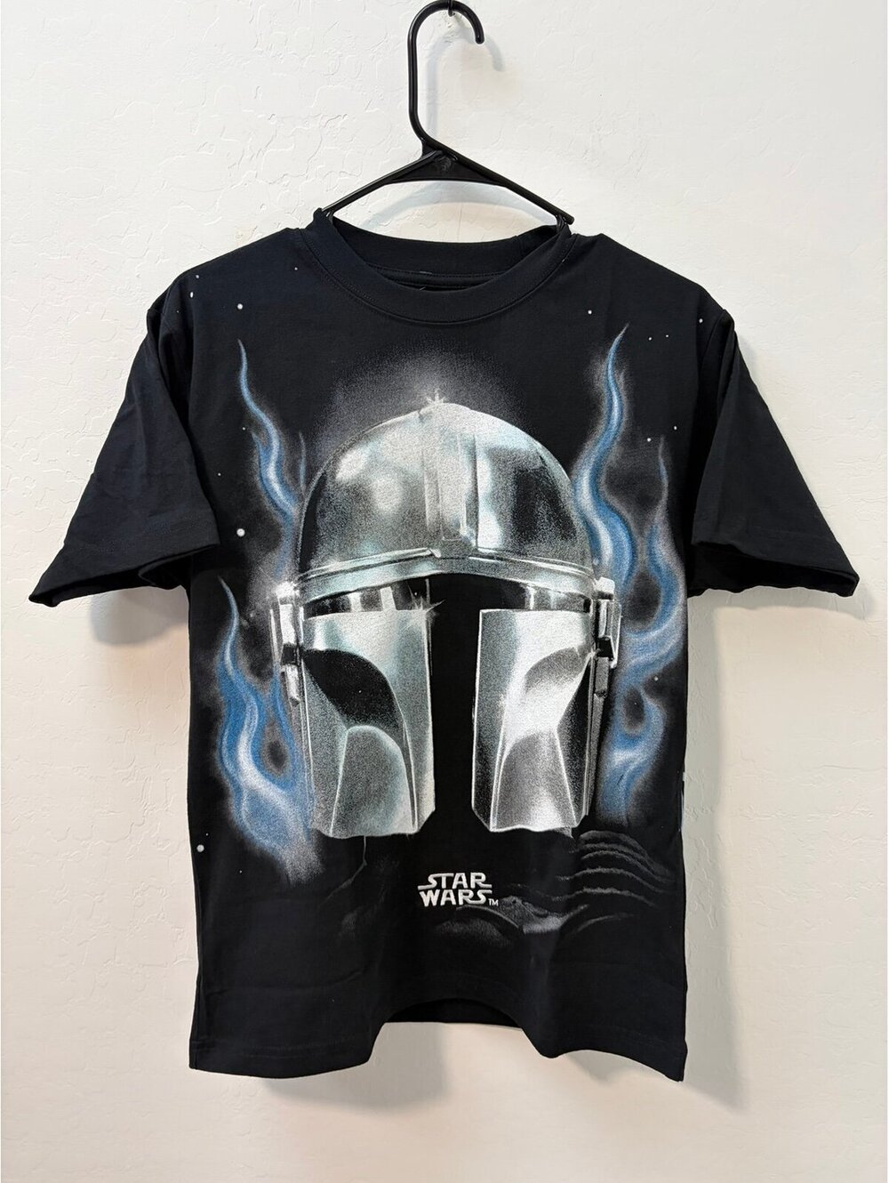 New Star Wars Mandalorian Helmet T-Shirt front and back vintage style - Mens XL